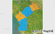 Political 3D Map of Cabinda, satellite outside