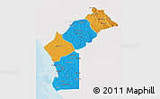 Political 3D Map of Cabinda, single color outside