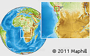 Physical Location Map of Belize, within the entire country