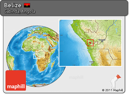 Physical Location Map of Belize