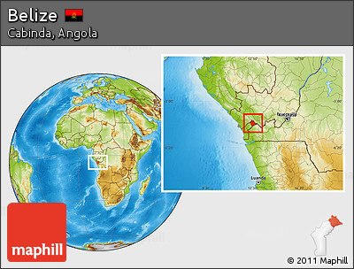 Physical Location Map of Belize
