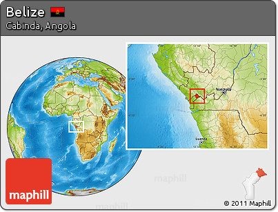 Physical Location Map of Belize