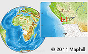 Physical Location Map of Belize, highlighted country