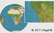 Satellite Location Map of Belize