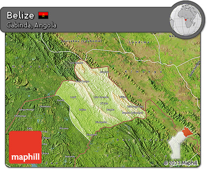 Physical Map of Belize, satellite outside