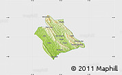 Physical Map of Belize, single color outside