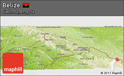 Physical Panoramic Map of Belize