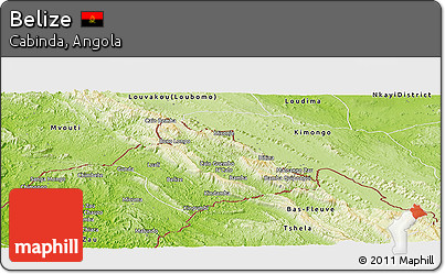 Physical Panoramic Map of Belize