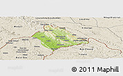 Physical Panoramic Map of Belize, shaded relief outside