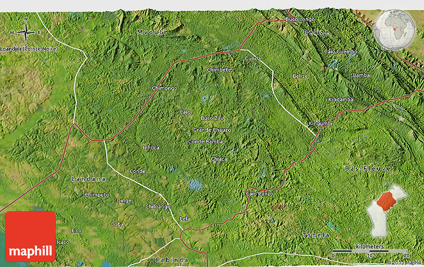 Satellite 3D Map of BucoZau