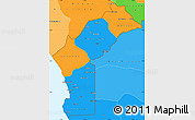 Political Simple Map of Cabinda, political shades outside