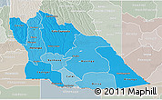 Political Shades 3D Map of Cuando Cubango, lighten, semi-desaturated