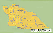 Savanna Style 3D Map of Cuando Cubango, single color outside