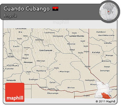 Shaded Relief 3D Map of Cuando Cubango