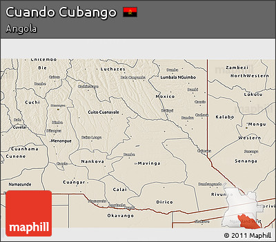 Shaded Relief 3D Map of Cuando Cubango