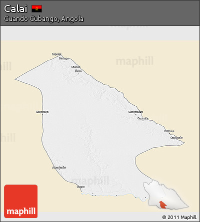 Classic Style 3D Map of Calai, single color outside