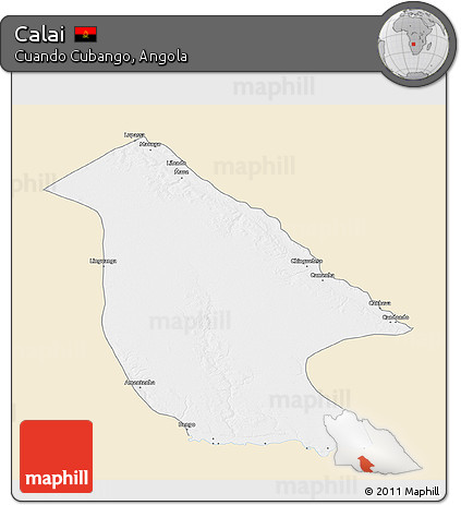 Classic Style 3D Map of Calai, single color outside