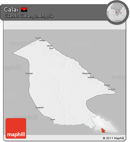 Gray 3D Map of Calai, single color outside