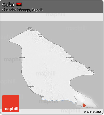 Gray 3D Map of Calai, single color outside