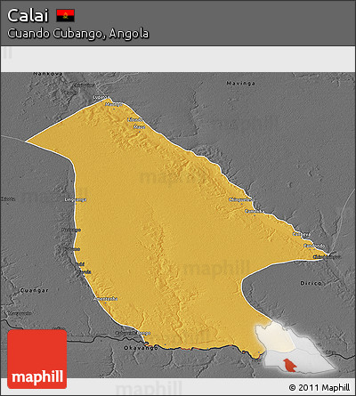 Physical 3D Map of Calai, darken, desaturated