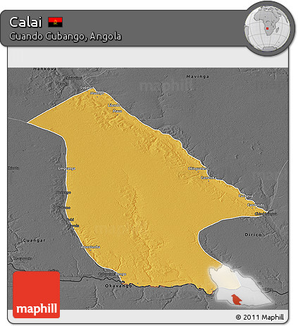 Physical 3D Map of Calai, darken, desaturated