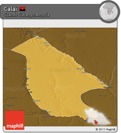 Physical 3D Map of Calai, darken