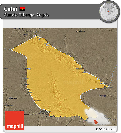 Physical 3D Map of Calai, darken, semi-desaturated