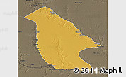 Physical 3D Map of Calai, darken, semi-desaturated