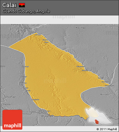 Physical 3D Map of Calai, desaturated