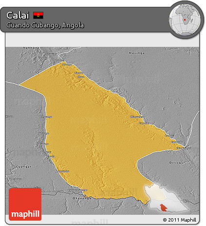 Physical 3D Map of Calai, desaturated