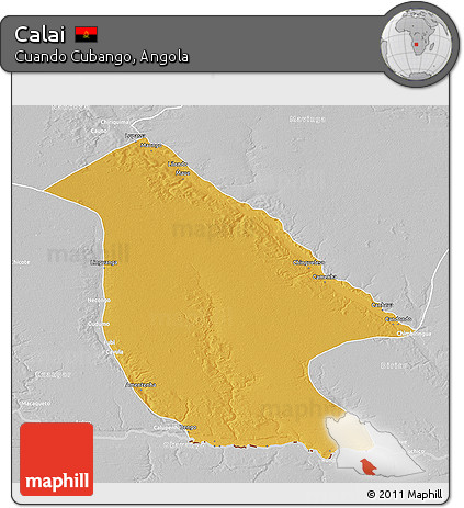 Physical 3D Map of Calai, lighten, desaturated