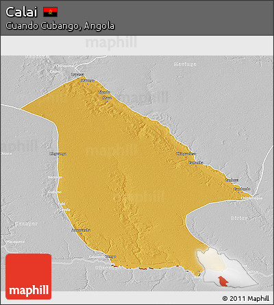 Physical 3D Map of Calai, lighten, desaturated