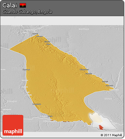 Physical 3D Map of Calai, lighten, desaturated