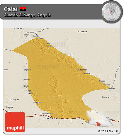 Physical 3D Map of Calai, shaded relief outside