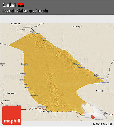 Physical 3D Map of Calai, shaded relief outside