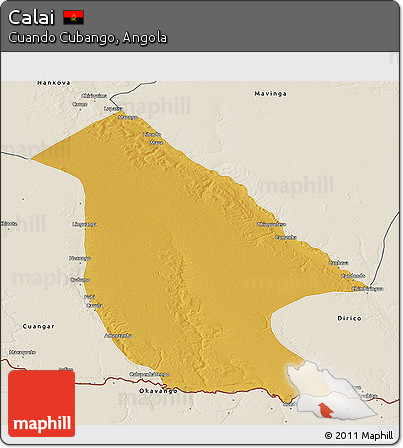 Physical 3D Map of Calai, shaded relief outside