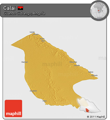 Physical 3D Map of Calai, single color outside