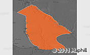 Political 3D Map of Calai, darken, desaturated
