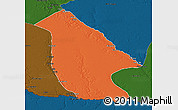 Political 3D Map of Calai, darken