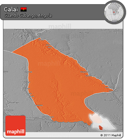 Political 3D Map of Calai, desaturated