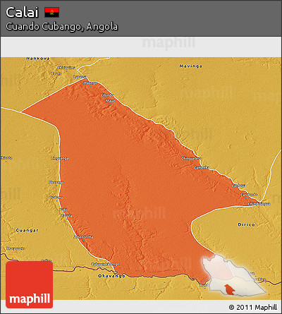 Political 3D Map of Calai, physical outside