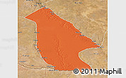 Political 3D Map of Calai, satellite outside