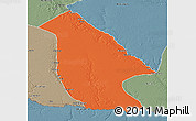 Political 3D Map of Calai, semi-desaturated