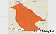 Political 3D Map of Calai, shaded relief outside