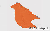 Political 3D Map of Calai, single color outside
