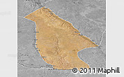 Satellite 3D Map of Calai, desaturated
