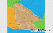 Satellite 3D Map of Calai, political outside
