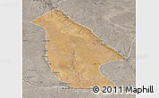 Satellite 3D Map of Calai, semi-desaturated
