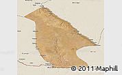 Satellite 3D Map of Calai, shaded relief outside