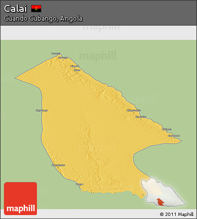 Savanna Style 3D Map of Calai, single color outside